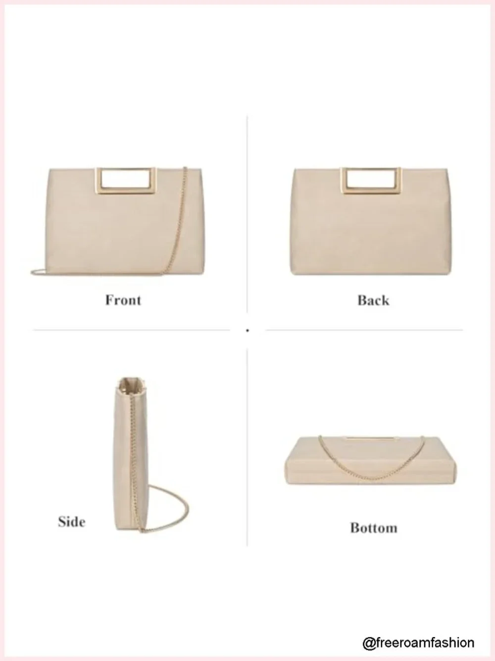 Faux Leather Evening Crossbody Clutch Purse, Dressy Wedding Party Bag